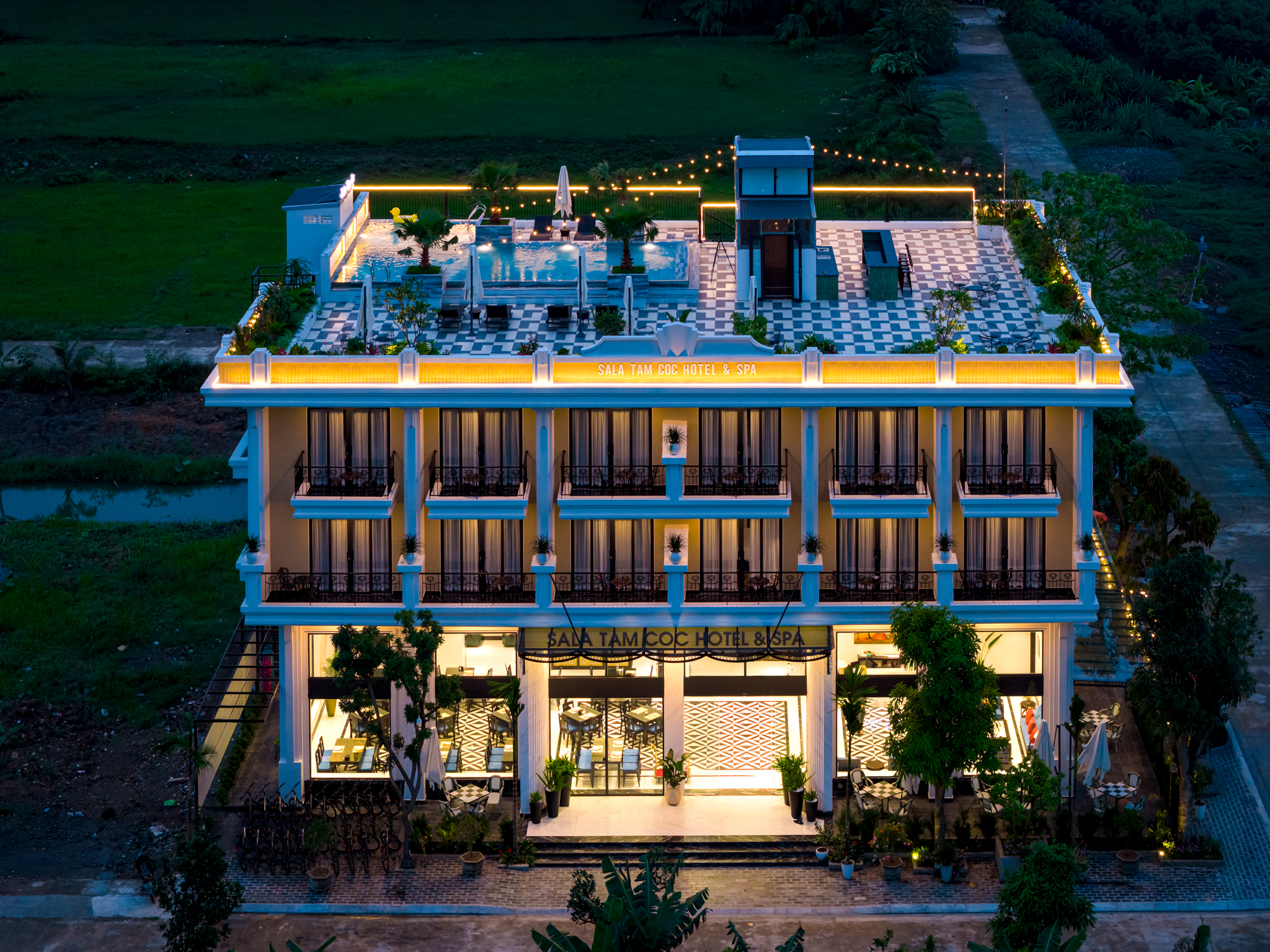 Sunset Aerial Hotel View